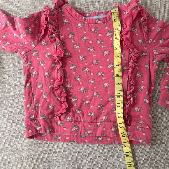 Boden Pink Floral Ruffle Sweatshirt - Picture 3 of 6